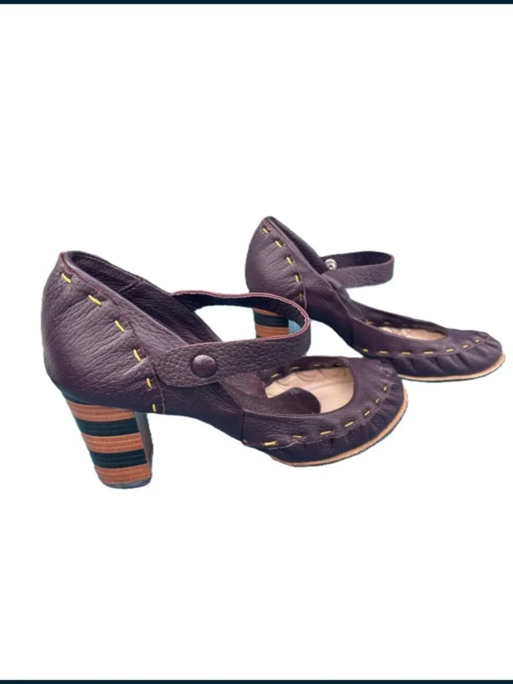 Georgina Goodman wooden stacked heel Mary Jane, size 36.5 in original